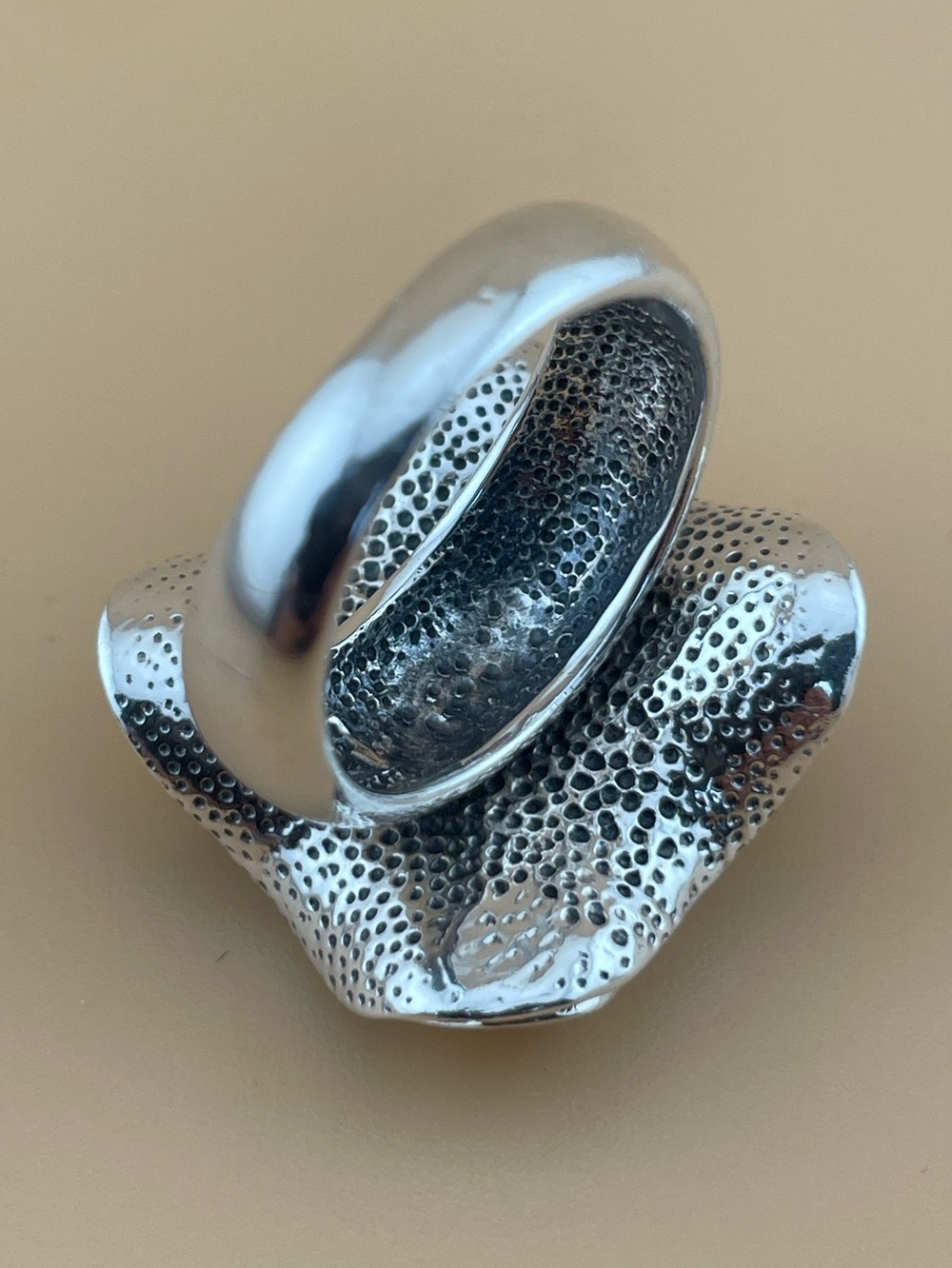 Sterling Silver Statement Flower Ring 925 Thailand Artisan Design - Picture 9 of 13